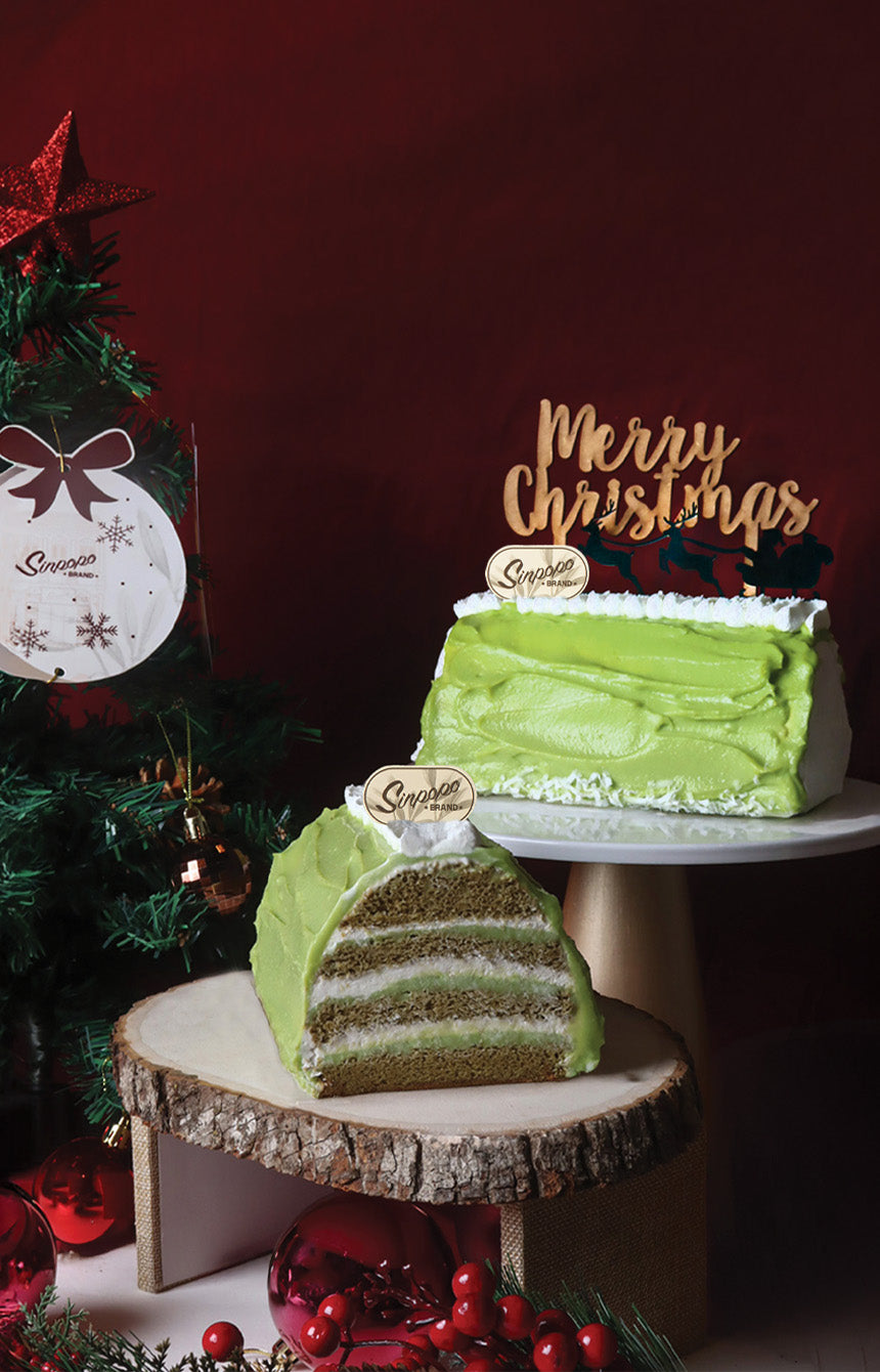 The Sinpopo Pandan Kaya Christmas Log Cake